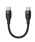 USB-C Cable | Short Type-C to Type-C Cable, Nylon Braided, 25cm, Black